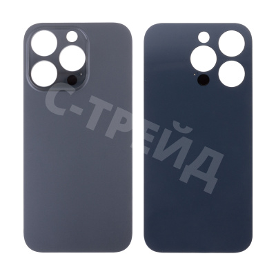 Задняя крышка для iPhone 14 Pro (A2891) Черный (стекло, монолит, широкий вырез под камеру, логотип) - Премиум