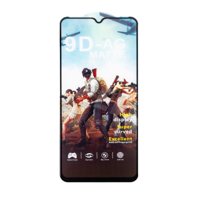 Защитное стекло "Матовое" для Xiaomi Redmi 10C/12C/Poco C40/C55 Черный