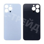 Задняя крышка для iPhone 13 Pro Max (A2645) Голубой (стекло, монолит, широкий вырез под камеру, логотип) - Премиум