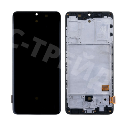 Дисплей для Samsung Galaxy A41 (A415F) модуль с рамкой Черный - (OLED) (Full Size)