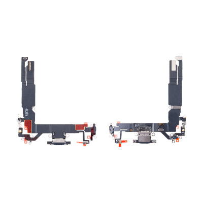 Шлейф для iPhone 16 (A3287) на системный разъем/микрофон Черный - Премиум