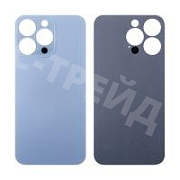 Задняя крышка для iPhone 13 Pro (A2640) Голубой (стекло, широкий вырез под камеру, логотип)