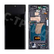 Дисплей для Samsung Galaxy S23 Ultra (S918B) модуль с рамкой Черный - (Soft OLED, 120 Гц) (Full Size)