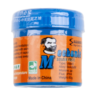 Паста паяльная Mechanic B30-BS458 (60 г, низкотемпературная 138°C, бессвинцовая)