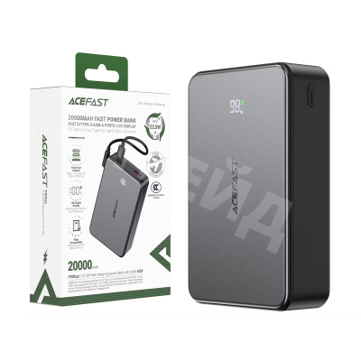 Внешний Аккумулятор (Power Bank) Acefast M29 20000 mAh (22.5W, 20W, PD, Type-C, кабель Type-C) Черный