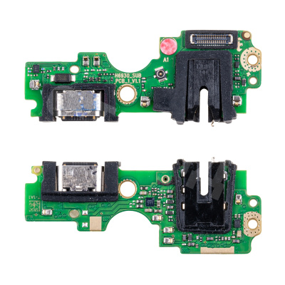 Шлейф для Tecno Pova Neo 3 (LH6n) плата на системный разъем/разъем гарнитуры/микрофон - Премиум