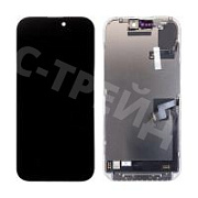 Дисплей для iPhone 16 Pro (A3293) в сборе с тачскрином Черный - (Soft OLED, Full HD, 120 Гц) (с верификацией = с привязкой без ошибки)