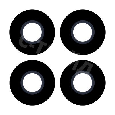 Стекло камеры для Huawei Honor X8a 4G (CRT-LX1) (комплект 4 шт.) Черный