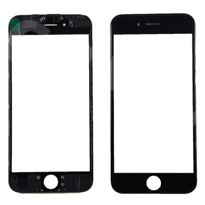 Стекло для переклейки iPhone 6S с OCA пленкой + рамка Черный - OR (Mitsubishi)