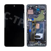 Дисплей для Samsung Galaxy S20 Ultra (G988B) модуль с рамкой Черный - (Soft OLED, 120 Гц) (Full Size)