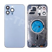 Корпус для iPhone 13 Pro Max (A2645) (1 Sim) Голубой - Премиум