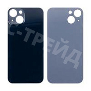 Задняя крышка для iPhone 13 (A2635) Черный (стекло, монолит, широкий вырез под камеру, логотип) - Премиум