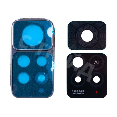 Стекло камеры для Xiaomi Redmi Note 11 Pro 5G (2201116SG) в сборе с рамкой Черный