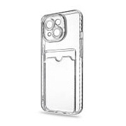 Чехол-накладка для iPhone 15 (с защитой камеры, карманом для карт, прозрачный)