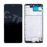 Дисплей для Samsung Galaxy M51 (M515F) модуль с рамкой Черный - (OLED) (Full Size)