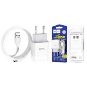 Сетевое зарядное устройство USB Hoco C72A (10.5W, кабель Type-C) Белый
