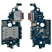Шлейф для Samsung Galaxy S21 (G991B/EU version) плата системный разъем/разъем SIM/микрофон - Премиум