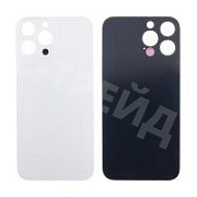 Задняя крышка для iPhone 13 Pro Max (A2645) Белый (стекло, узкий вырез под камеру, логотип) - Премиум