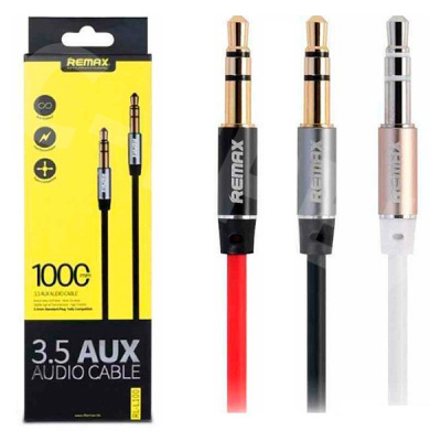 Кабель AUX "3,5 мм" Jack - "3,5 мм" Jack Remax L100 (1 м) Черный