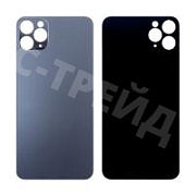 Задняя крышка для iPhone 11 Pro Max (A2218) Серый (стекло, широкий вырез под камеру, логотип)