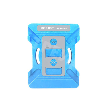 Держатель Relife RL-601MA для фиксации плат и микросхем (с трафаретами для пайки iPhone A8–A18 Pro)