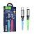 Кабель Type-C - Lightning Hoco U112 (3A, 20W, PD, прозрачный, светодиодный) Серый
