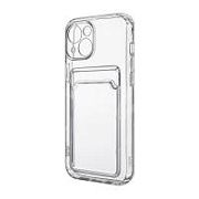 Чехол-накладка для iPhone 13 (с защитой камеры, карманом для карт, прозрачный)