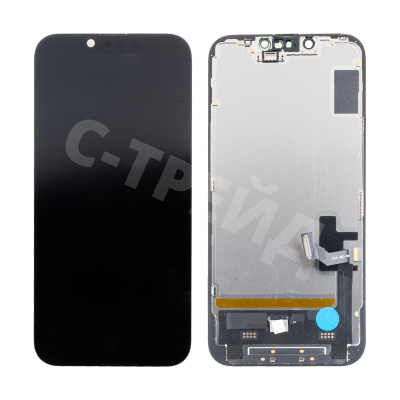 Дисплей для iPhone 14 (A2883) в сборе с тачскрином Черный - (Soft OLED, Full HD) (с верификацией = с привязкой без ошибки)
