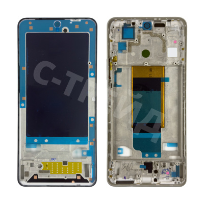 Рамка дисплея для Xiaomi Poco F4 (22021211RG) Серебро (возможен дефект ЛКП)