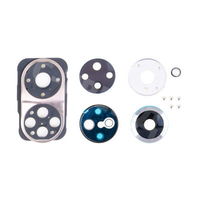 Стекло камеры для Huawei Honor 50/50 Pro (NTH-NX9)  в сборе с рамкой Серебро