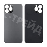 Задняя крышка для iPhone 12 Pro Max (A2411) Серый (стекло, широкий вырез под камеру, логотип)