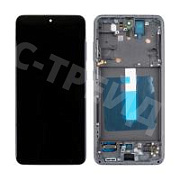 Дисплей для Samsung Galaxy S21 FE (G990B) модуль с рамкой Серый - Сервисный оригинал