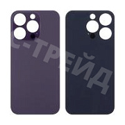 Задняя крышка для iPhone 14 Pro (A2891) Темно-фиолетовый (стекло, широкий вырез под камеру, логотип)