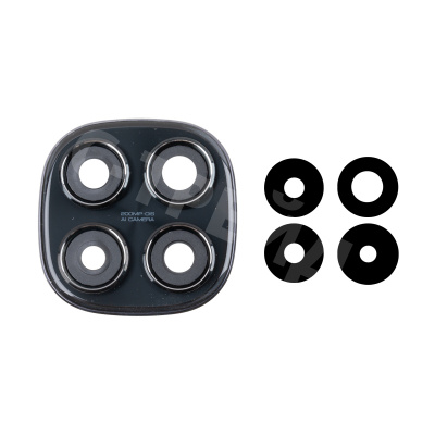 Стекло камеры для Xiaomi Redmi Note 14 Pro 4G (24116RACCG) в сборе с рамкой Черный