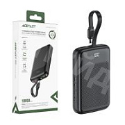 Внешний Аккумулятор (Power Bank) Acefast M13 10000 mAh (22.5W, PD, Type-C, встроенный кабель Type-C, LED дисплей) Черный