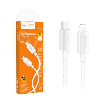 Кабель Type-C - Lightning Hoco X107 (3A, 27W, PD) Белый