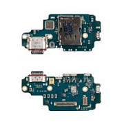 Шлейф для Samsung Galaxy S22 Ultra (S908B/EU version) плата системный разъем/разъем SIM/микрофон - Премиум