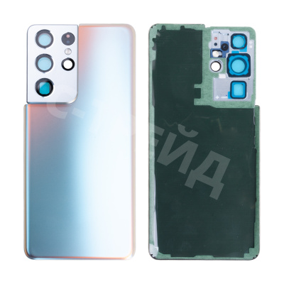 Задняя крышка для Samsung Galaxy S21 Ultra (G998B) Серебро - Премиум