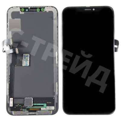 Дисплей для iPhone X (A1865/A1901) в сборе с тачскрином Черный - (Hard OLED, Full HD)