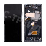 Дисплей для Samsung Galaxy S21 Ultra (G998B) модуль с рамкой Черный - OR Ref. (SP)
