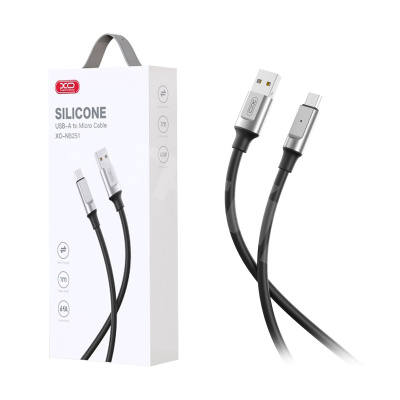 Кабель USB - MicroUSB XO NB251 (6A, силикон) Черный