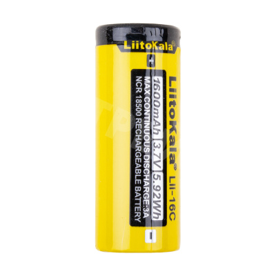 Аккумулятор 18500 LiitoKala Lii-16C 3.7V 1600 mAh 3A