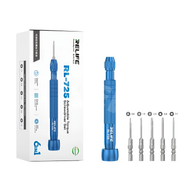 Отвертка Relife RL-725 (5 насадок, магнитная, динамометрическая 0,5 кгс/см2 )