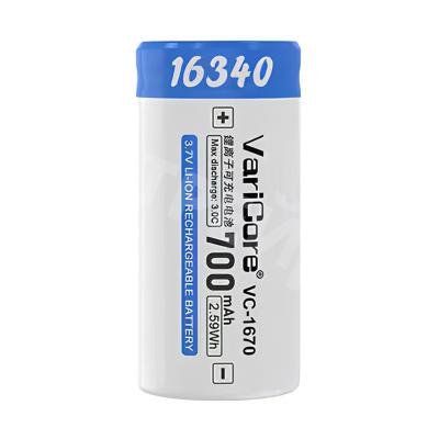Аккумулятор 16340 VariCore 3.7V 700 mAh 1.5A