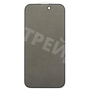 Защитное стекло "Антишпион" для iPhone 14 Pro Черный (Закалённое, полное покрытие)