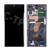 Дисплей для Samsung Galaxy S23 Ultra (S918B) модуль с рамкой Черный - Сервисный Оригинал