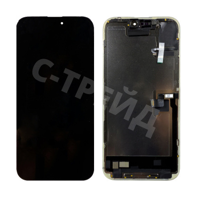 Дисплей для iPhone 16 Pro Max (A3296) в сборе с тачскрином Черный - (Soft OLED, Full HD, 120 Гц) (с верификацией = с привязкой без ошибки)