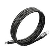 Кабель Type-C - Lightning Remax C02-CL (30W, PD, оплетка нейлон, магнитное крепление, 1,2 м) Черный