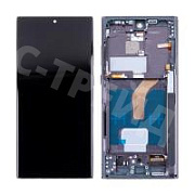 Дисплей для Samsung Galaxy S22 Ultra (S908B/S9080) модуль с рамкой Черный - (In-Cell)