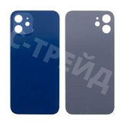 Задняя крышка для iPhone 12 (A2403) Синий (стекло, узкий вырез под камеру, логотип) - Премиум